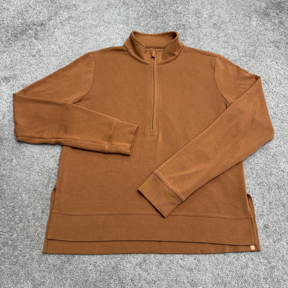 TravisMathew Shadow Mirage Half Zip Pullover Sweatshirt Women Small Brown Casual